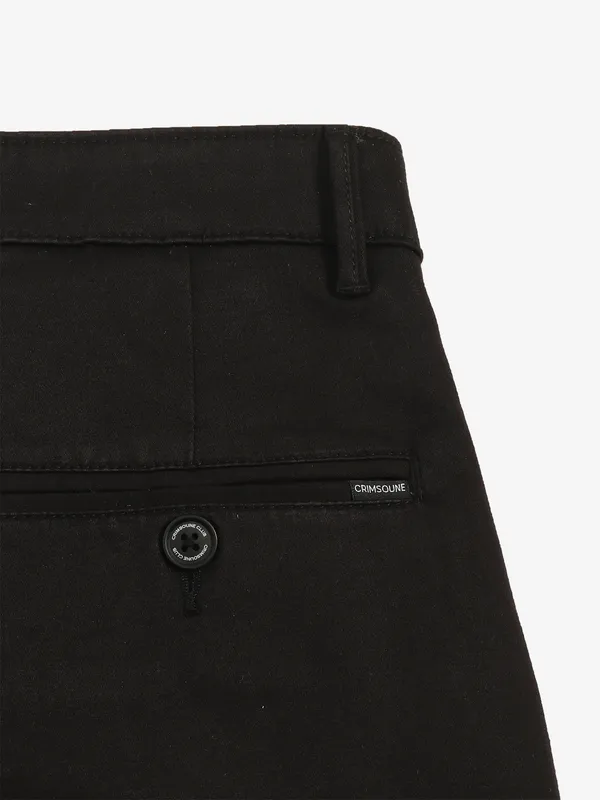 CRIMSOUNE CLUB solid black trouser in cotton