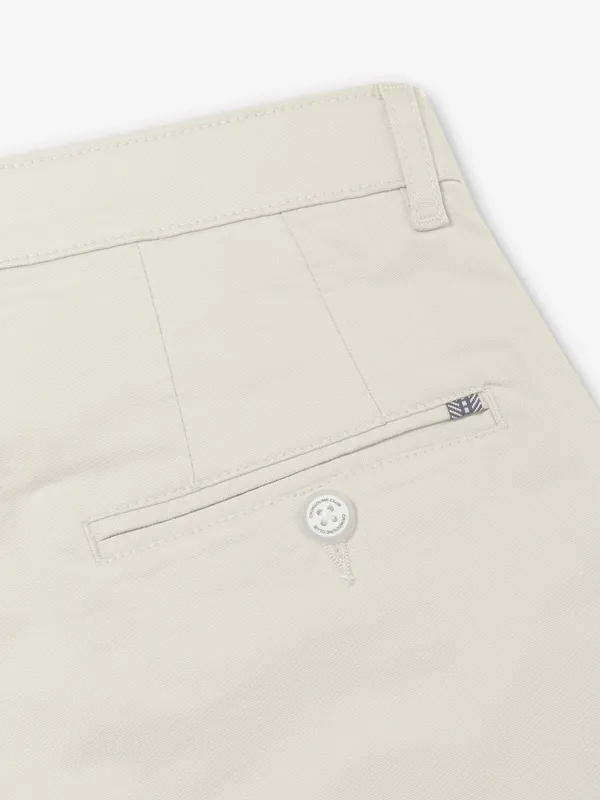 CRIMSOUNE CLUB solid cotton off white trouser for men