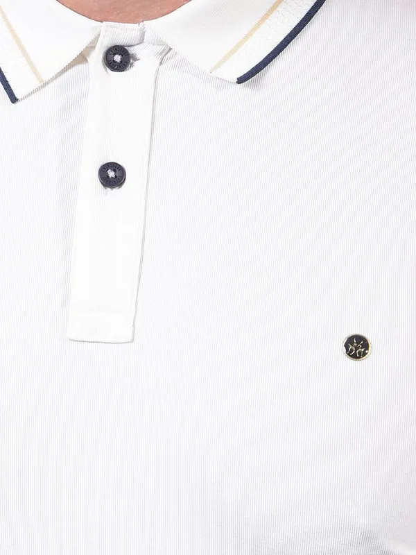 CRIMSOUNE CLUB solid white polo t-shirt