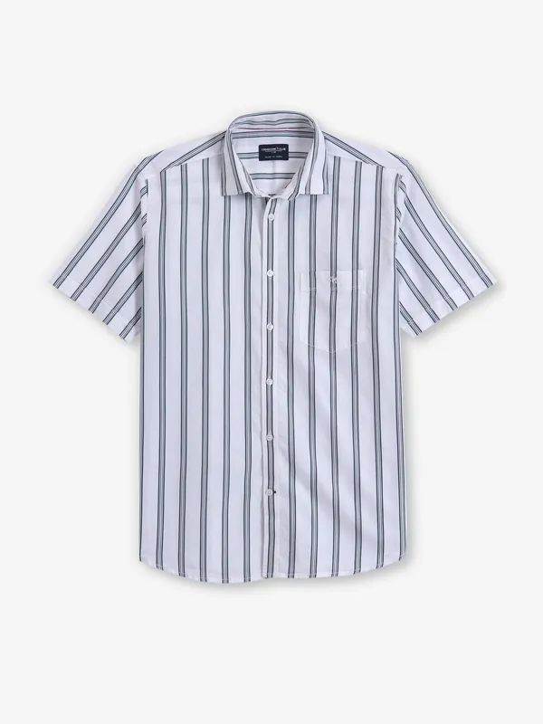 CRIMSOUNE CLUB stripe white casual shirt