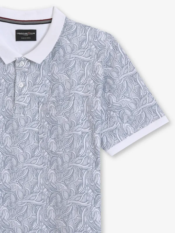 CRIMSOUNE CLUB white and blue printed t-shirt