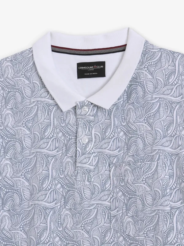 CRIMSOUNE CLUB white and blue printed t-shirt