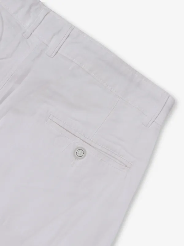 CRIMSOUNE CLUB white cotton urban fit for men trousers