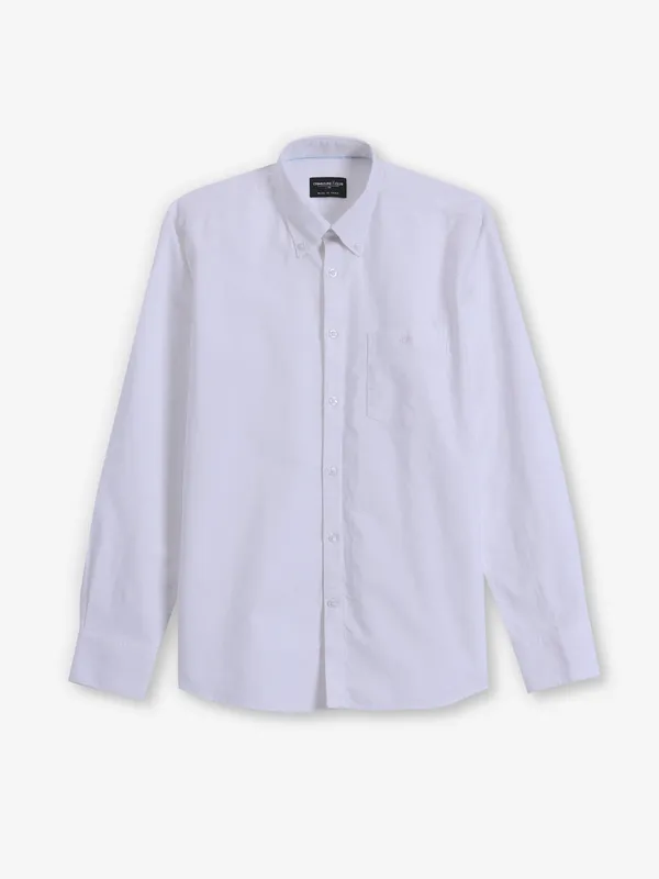 CRIMSOUNE CLUB white plain cotton shirt