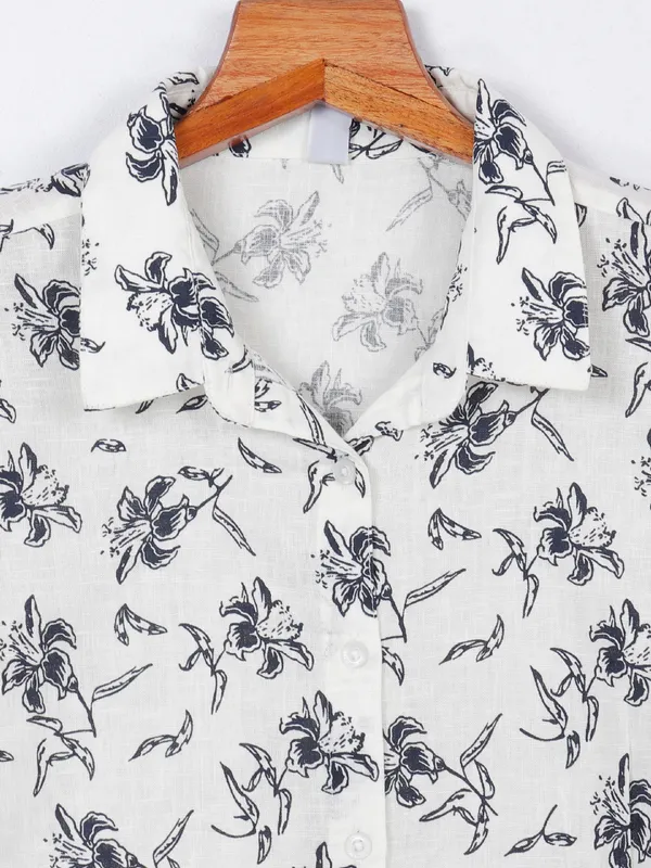 Crimsoune Club white printed cotton dress