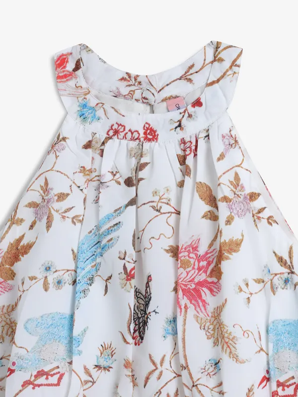 CRIMSOUNE CLUB white printed frock