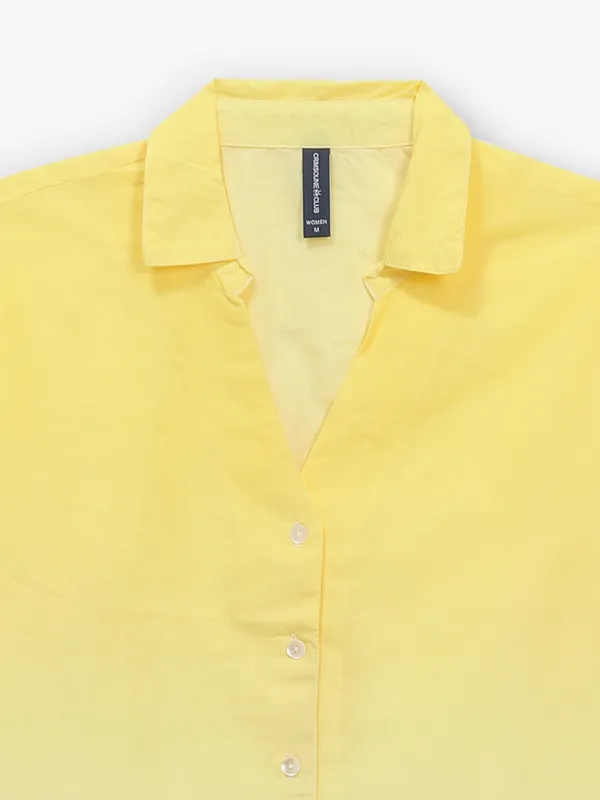 CRIMSOUNE CLUB yellow cotton silk shirt