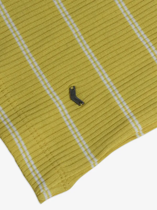 CRIMSOUNE CLUB yellow cotton stripe t-shirt