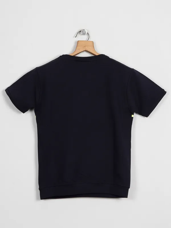 Danoboi printed black cotton casual t-shirt