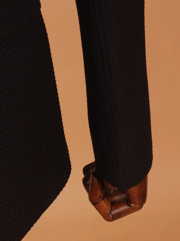 Dark brown cotton blazer for men