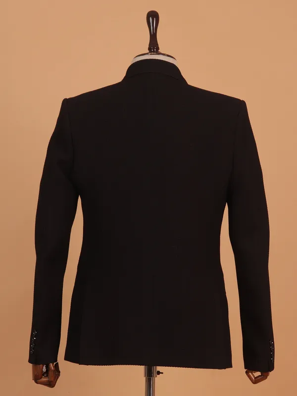 Dark brown cotton blazer for men