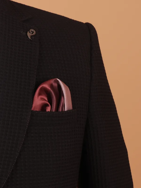 Dark brown cotton blazer for men