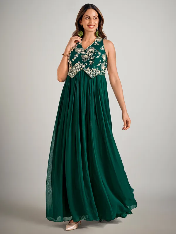 Dark green designer suit for wedding