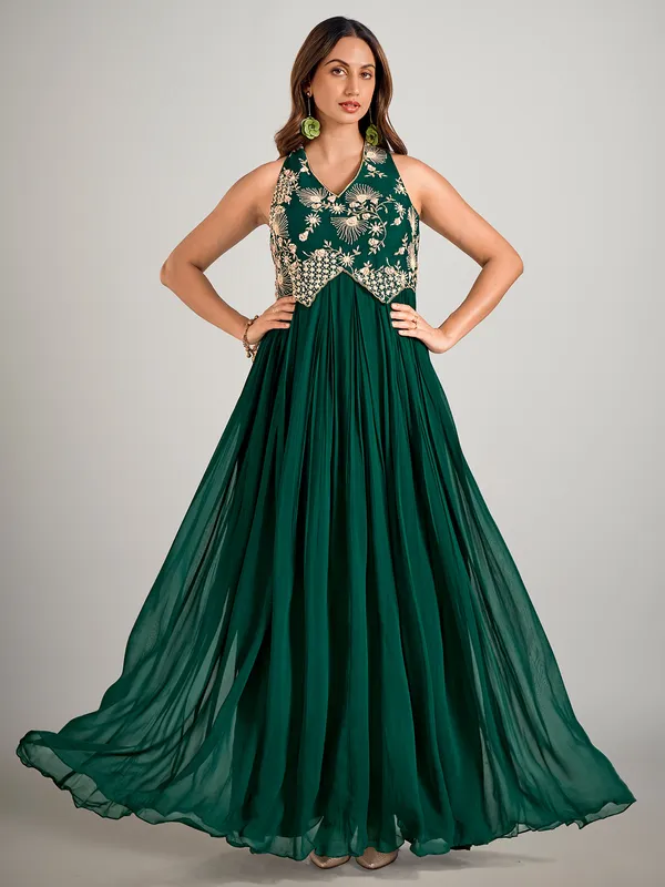 Dark green designer suit for wedding
