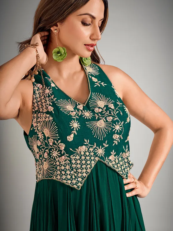 Dark green designer suit for wedding