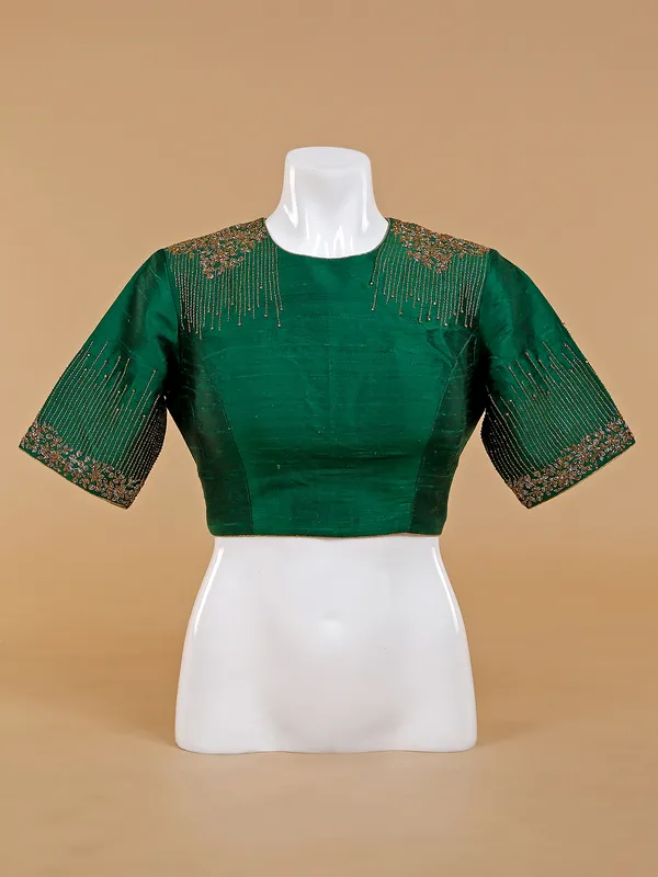 Dark green silk blouse