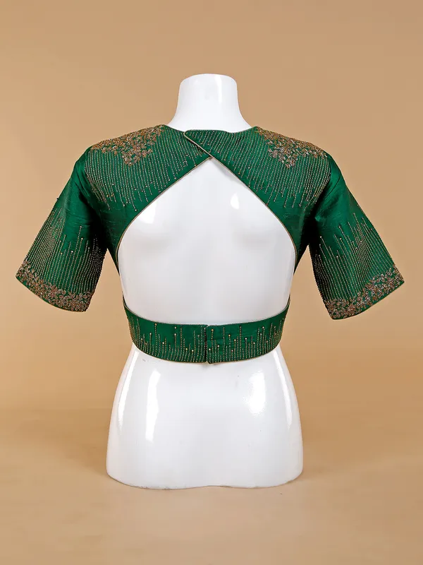 Dark green silk blouse