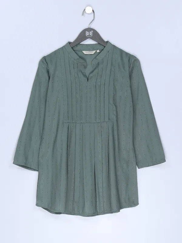 Dark green silk top