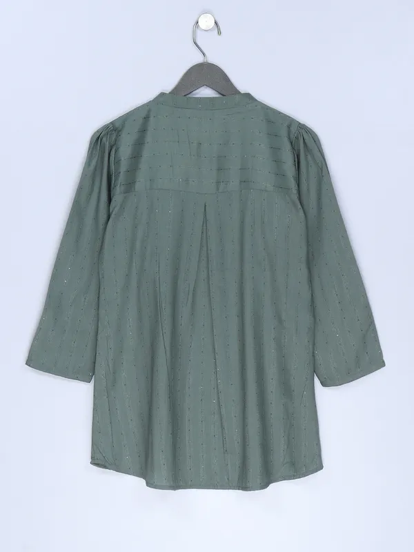 Dark green silk top