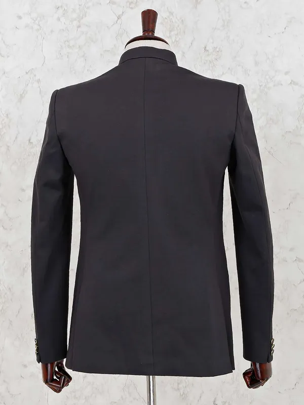 Dark grey color terry rayon jodhpuri blazer