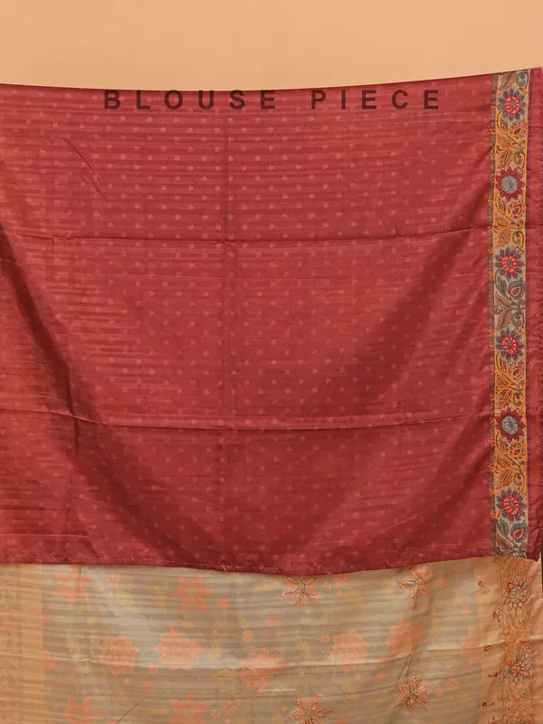 Dark grey semi cotton silk saree for festive