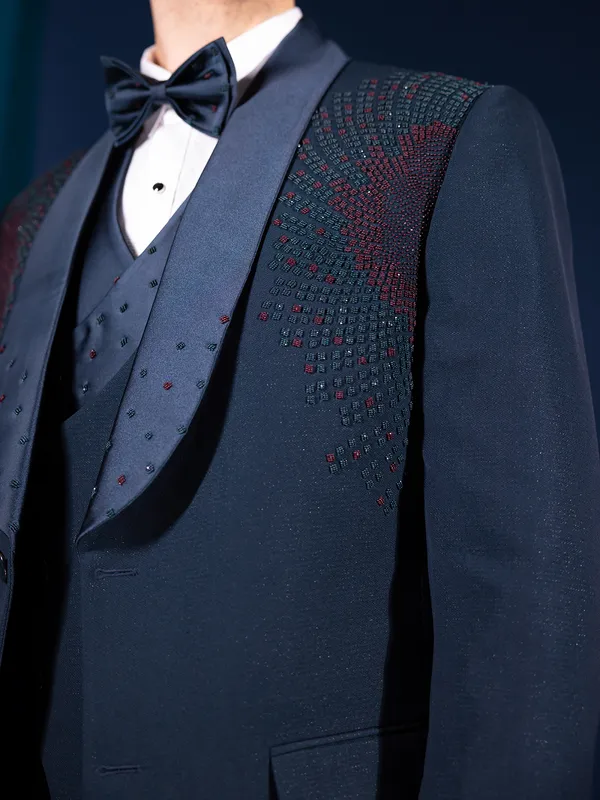 Dark teal green terry rayon coatsuit for men