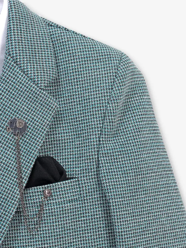 Dark olive terry rayon coat suit for boys