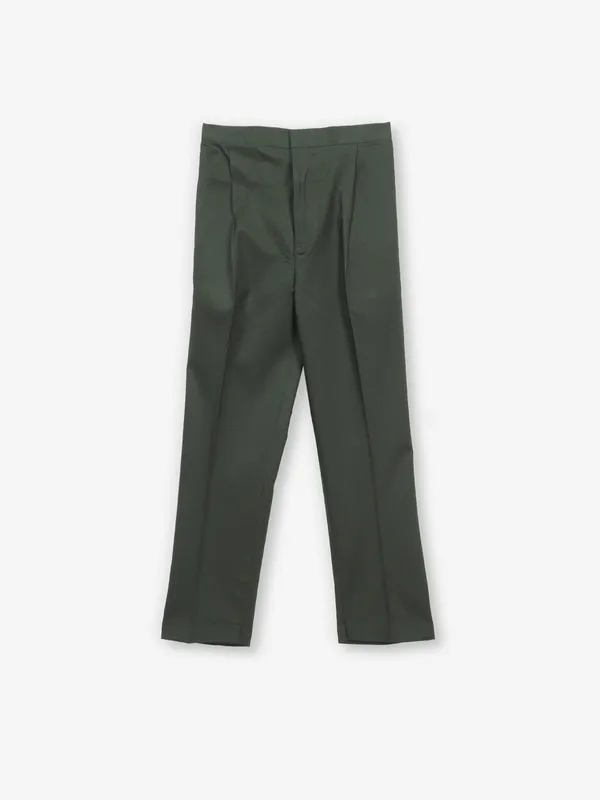 Dark olive terry rayon waistcoat set for boys