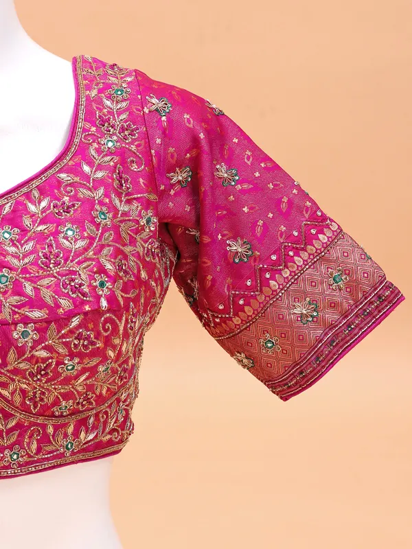Dark pink sweetheart neck blouse