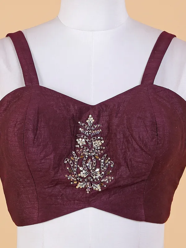 Dark purple georgette jacket style lehenga choli