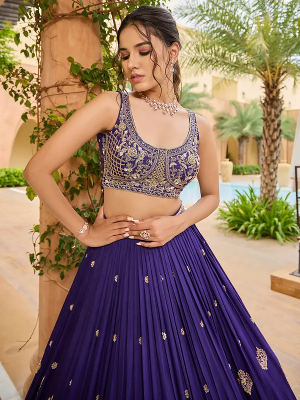 Dark purple lehenga choli for wedding