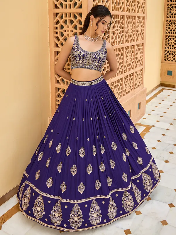 Dark purple lehenga choli for wedding