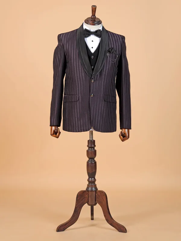 Dark purple terry reyon coat suit