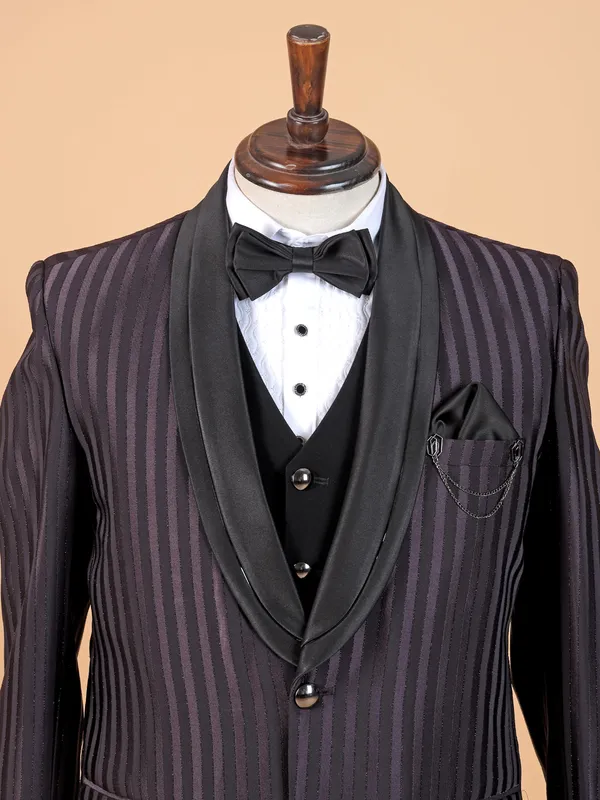 Dark purple terry reyon coat suit