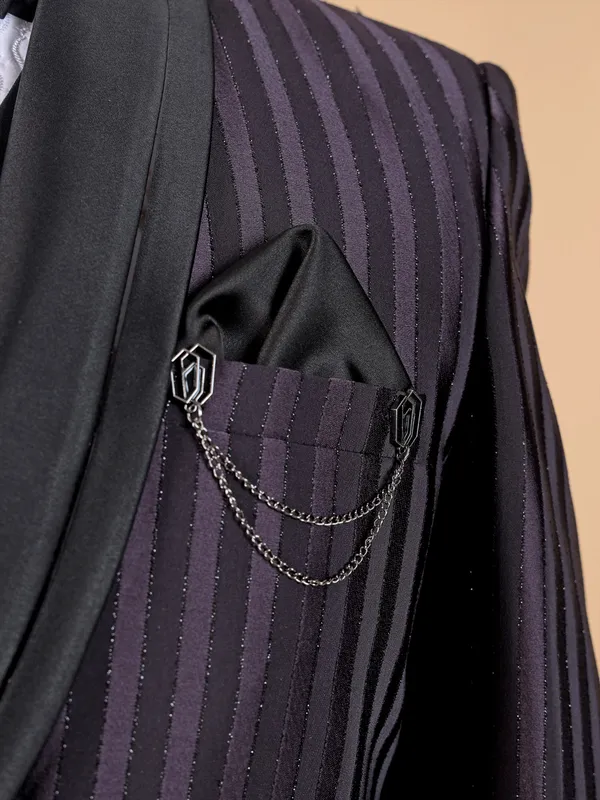 Dark purple terry reyon coat suit