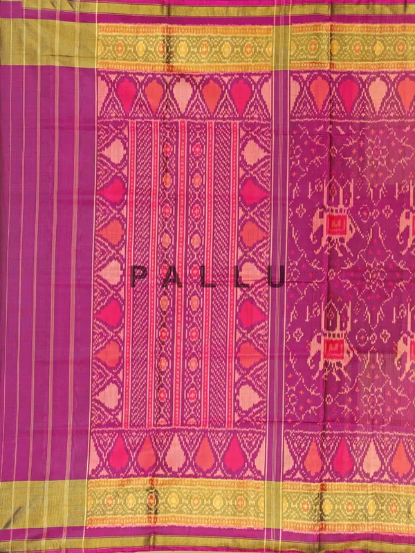 Dark wine silk saree in bandhej print