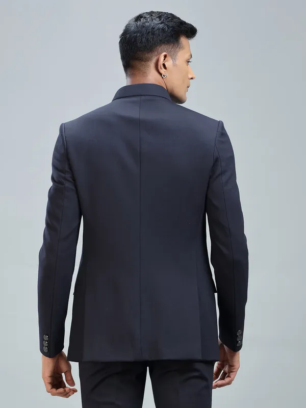 Dashing navy jodhpuri blazer in premium terry rayon fabric