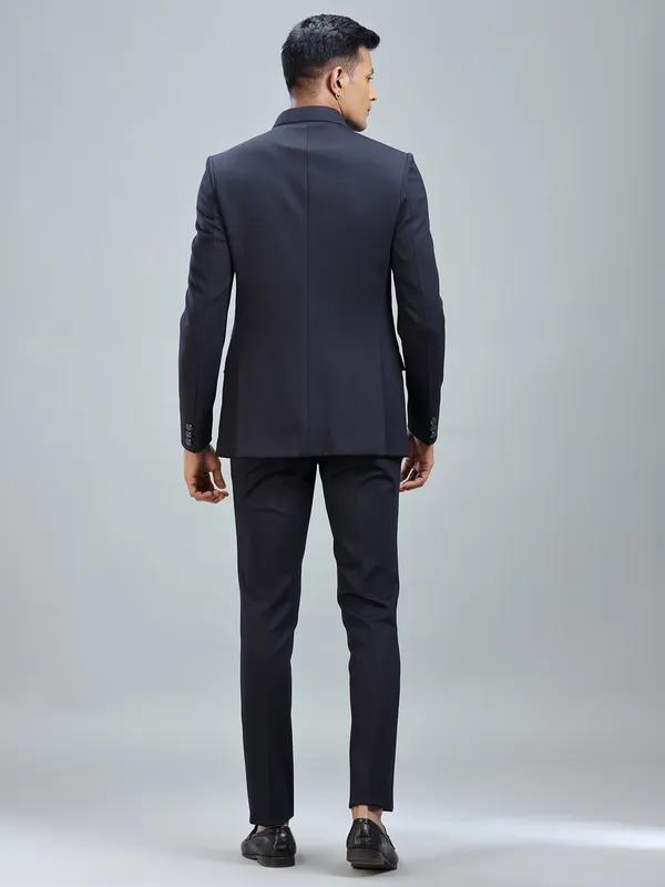 Dashing navy jodhpuri suit in premium terry rayon fabric