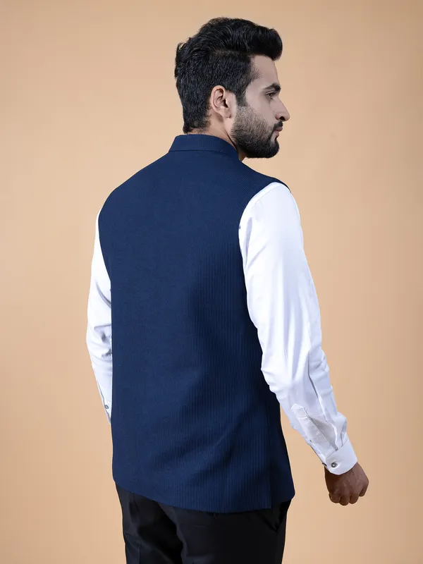 Dashing navy terry rayon waistcoat