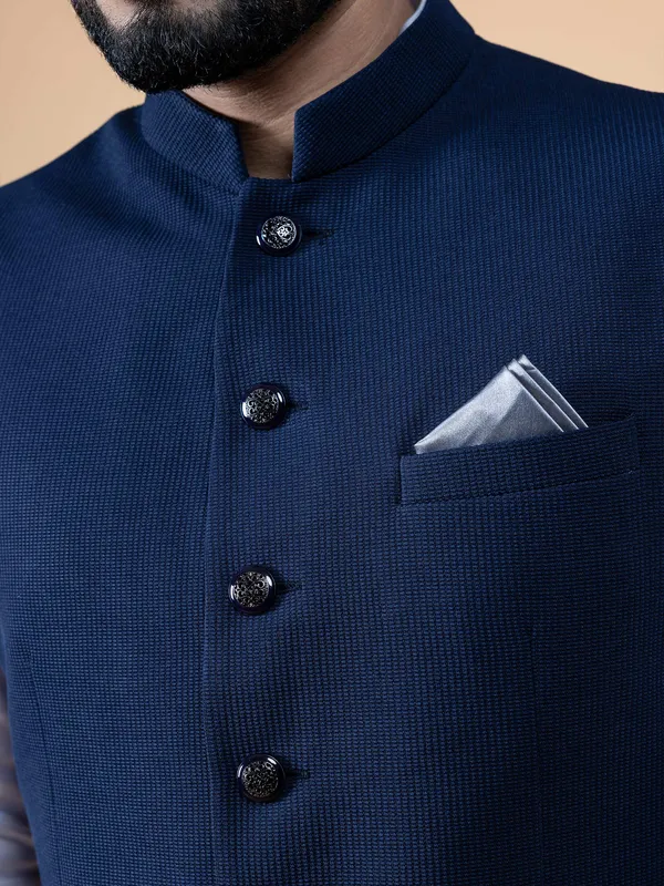 Dashing navy terry rayon waistcoat