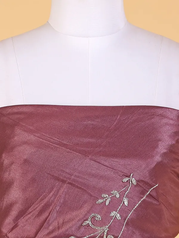 Dazzing raw silk wine unstitched lehenga choli