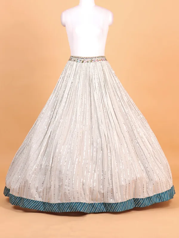 Dazzling georgette grey lehenga choli
