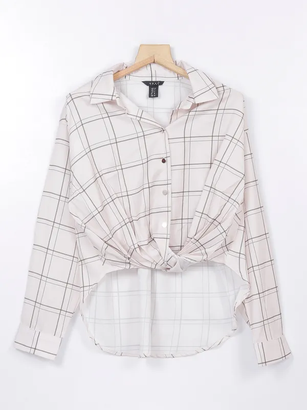 Deal beige cotton checks shirt