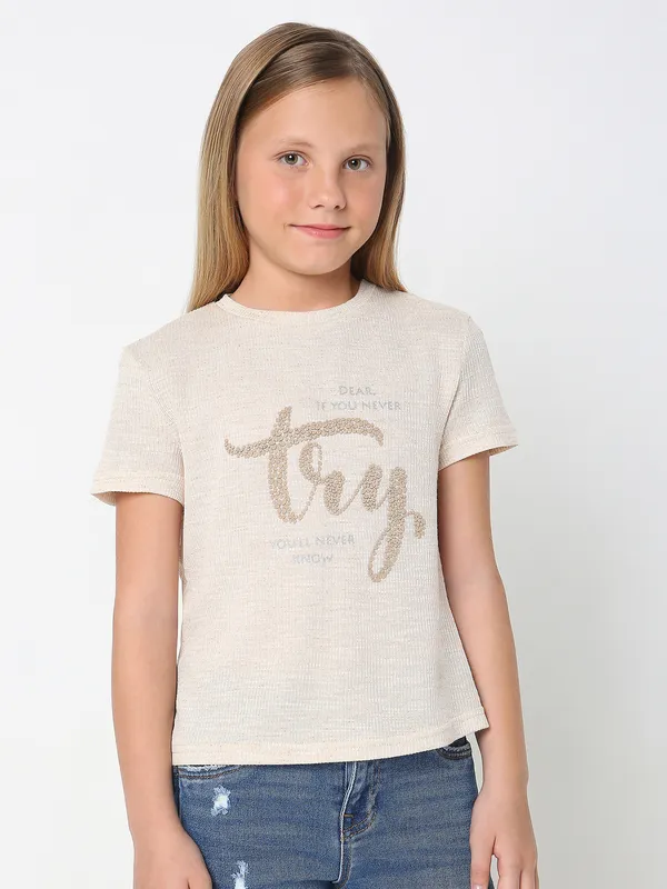 DEAL beige cotton t-shirt