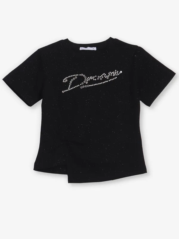 DEAL black cotton crop top for girls