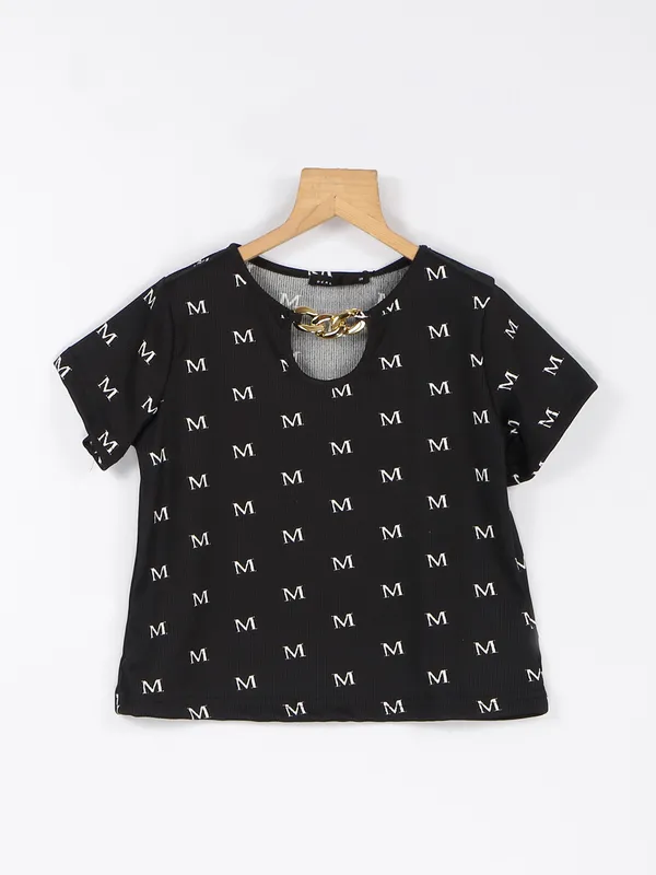 Deal black cotton top for casual