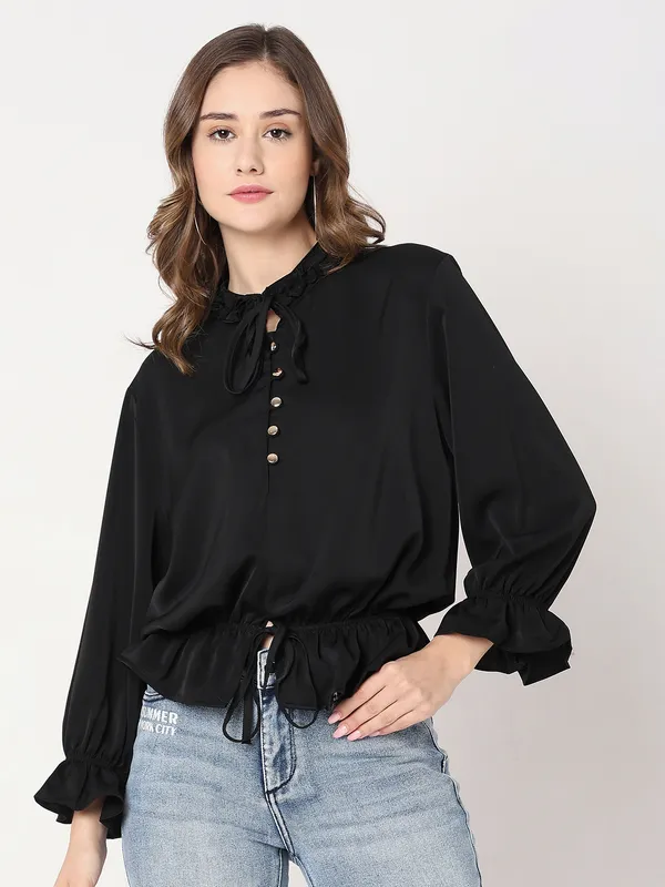 Deal black georgette top
