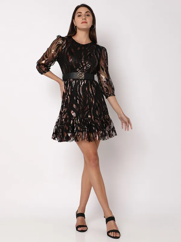 Deal black net party wear dress