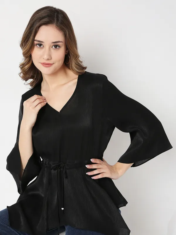 Deal black plain lycra top