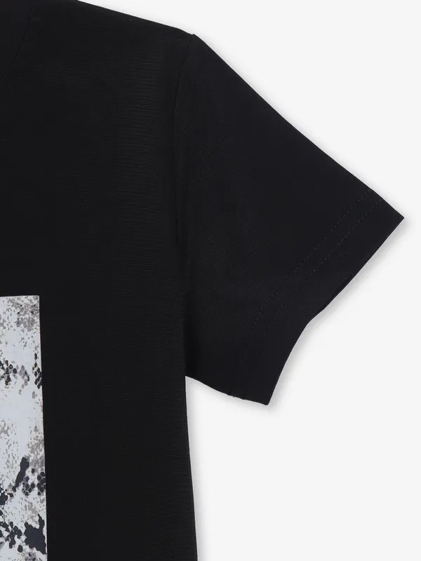 DEAL black printed casual cotton t-shirt